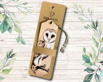 British Woodland Owl Card Bookmark | Handmade | Nature | Floral | Mushroom | Flowers | Vintage | Ephemera | Junk Journal | Tree | Fairy
