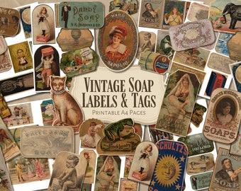 Vintage Soap Labels and Tags | digital | ephemera | junk journal | scrapbook | aged | old | antique | printable | print | soap | victorian