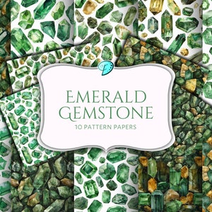 Papel esmeralda do teste padrão de Digitas da pedra preciosa | coisas efêmeras | vintage | álbum de recortes | diário | imprimível | semi precioso | rocha | fundo | cristal