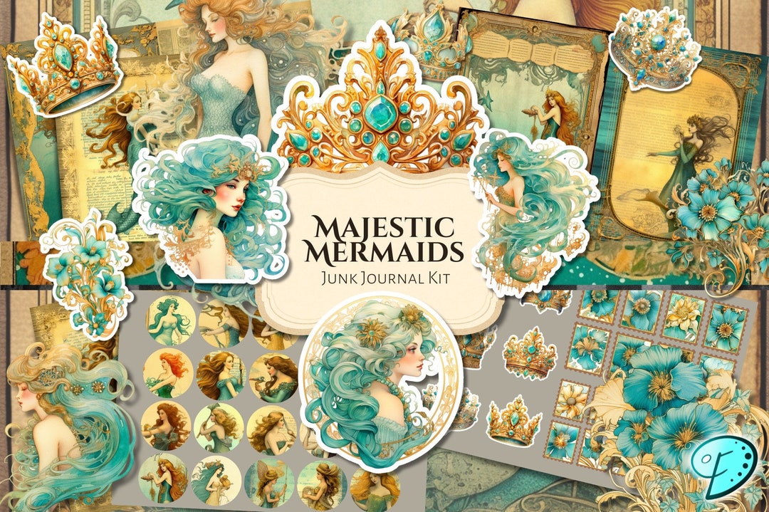 Majestic Mermaids Junk Journal Kit - Etsy