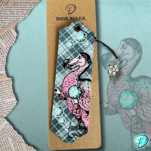 Marcapáginas con forma de dodo de Alicia en el país de las maravillas, hecho a mano, para amantes de los libros, vintage, efímera, diario basura, regalo de cumpleaños de Navidad, cuadros de pájaros
