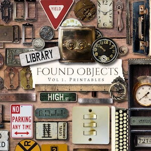 Objets trouvés Vol. 1 éphémère à imprimer | numérique | journal indésirable | album de découpures | antiquité | trou de serrure | Cricut | embellissement | fabrication de cartes