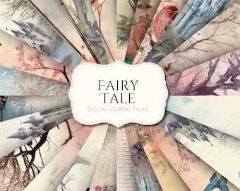 Fairy Tale Junk Journal Pages | ephemera | antique | vintage | scrapbook | digital paper | journal page | printable | Card Making | Castle