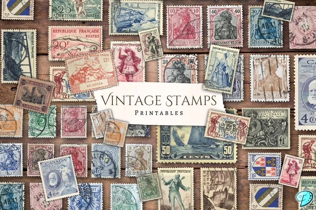 Vintage Stamps Printables | Ephemera | Antique | Aged | Old | Postage ...