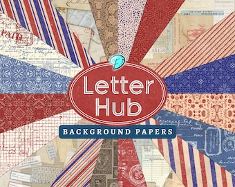 Letter Hub Postal Background Papers | letter | air mail | stamps | junk journal | scrapbook | ephemera | vintage | printable | postcard