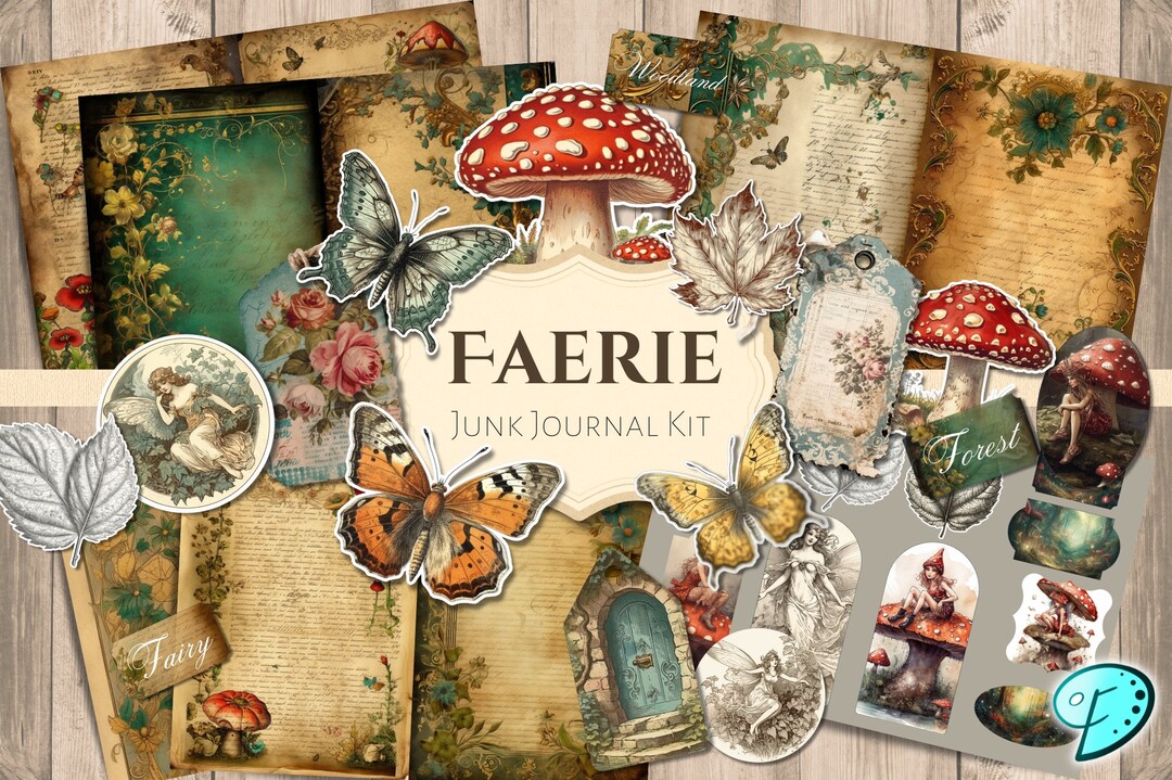 Faerie Junk Journal Kit Vintage Ephemera Fussy Cut Clipart Digital ...