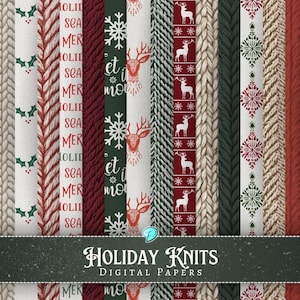 Padrões de papel para tricô de férias | digital | efêmera | diário de lixo | álbum de recortes | plano de fundo | antigo | quebra-nozes | Natal | festivo de Natal