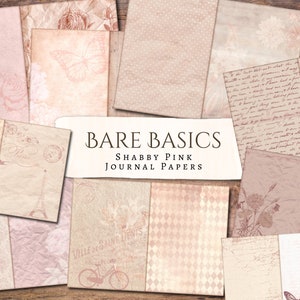 Bare Basics shabby roze dagboekpapieren | Antiek | Op leeftijd | Ongewenste krant | Plakboek | Kaarten maken | Papier | Afdrukbaar | Efemere | Digitaal