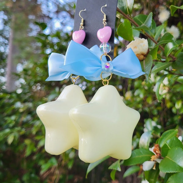 Puffy star earrings - jumbo puff star earrings