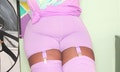 Pastel Garter Shorts: Plus Size Safety Shorts with Adjustable Straps
