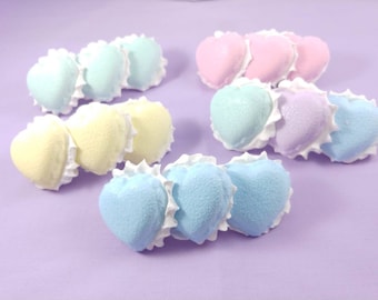 Macaron Trio Hair clip, barette, kawaii, pastry, lolita fashion, decora, fairy kei, sweet, cake, food accessory, pastel hair clip