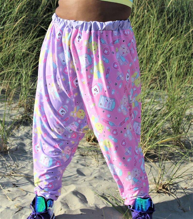 Split Color Menhera Harem Pants Plus 