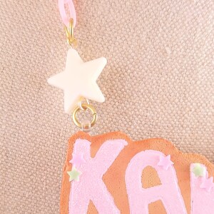 Made to order, Customizable Cookie Word Necklace Kawaii, pastel, fake food jewelry, lolita fashion, decora, fairy kei, pastel goth, name image 5