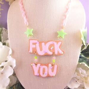 Made to order, Customizable Cookie Word Necklace Kawaii, pastel, fake food jewelry, lolita fashion, decora, fairy kei, pastel goth, name image 6