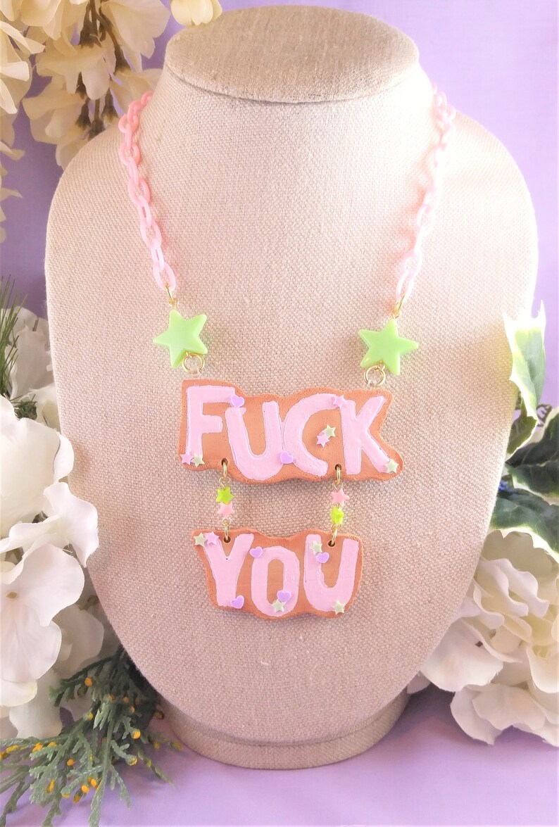 Made to order, Customizable Cookie Word Necklace Kawaii, pastel, fake food jewelry, lolita fashion, decora, fairy kei, pastel goth, name image 6