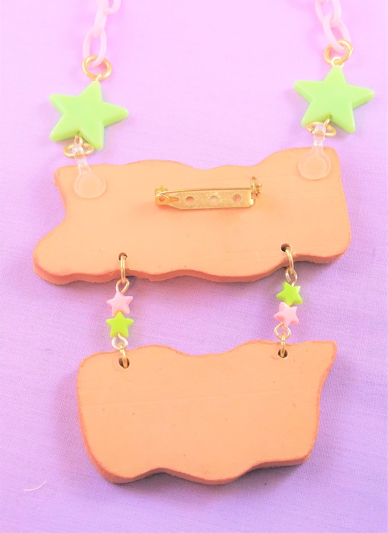 Made to order, Customizable Cookie Word Necklace Kawaii, pastel, fake food jewelry, lolita fashion, decora, fairy kei, pastel goth, name image 7