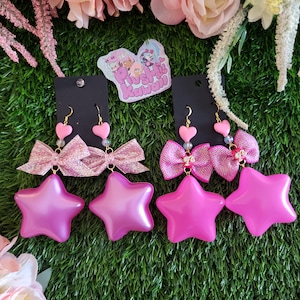 Life in Plastic Puff Star Earrings-