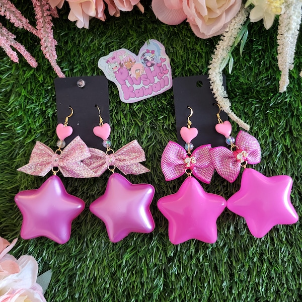 Life in Plastic Puff Star Earrings-