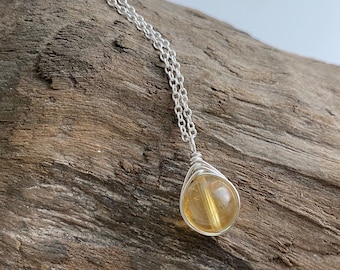 Citrine Drop Necklace, citrine, citrine necklace, Sterling Silver Necklace, November birthstone necklace, November birthstone, Scorpio