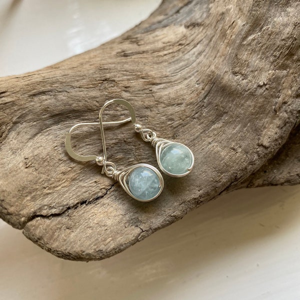 Sterling Silver Aquamarine Drop and Dangle Earrings