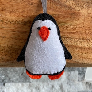 Penguin Christmas Decoration, penguin, penguin gift, penguin ornament, Christmas decoration, Christmas ornaments, embroidery, seasonal decor