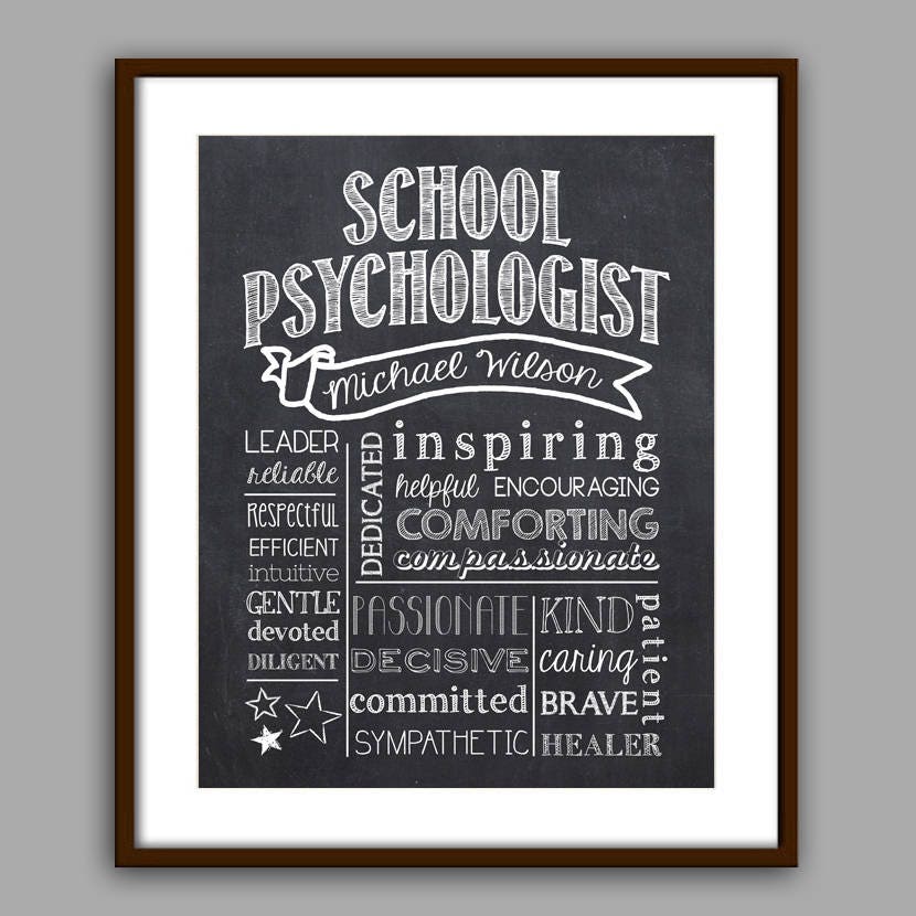 School Psychologist Gift Psychologist Chalkboard Style Etsy