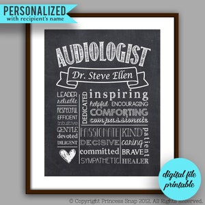 Audiologist Gift, Personalized Doctor of Audiology Gift, Audiologists Graduate Gift, Doctor Appreciation, Hearing Specialists Printable