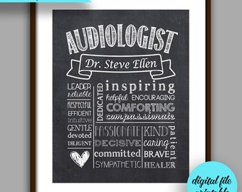 Audiologist Gift, Personalized Doctor of Audiology Gift, Audiologists Graduate Gift, Doctor Appreciation, Hearing Specialists Printable