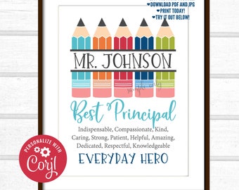 Principal Gift, Principal Printable, Customized Principal Gift, Unique Principal Gift, Personalized Digital File PT1W
