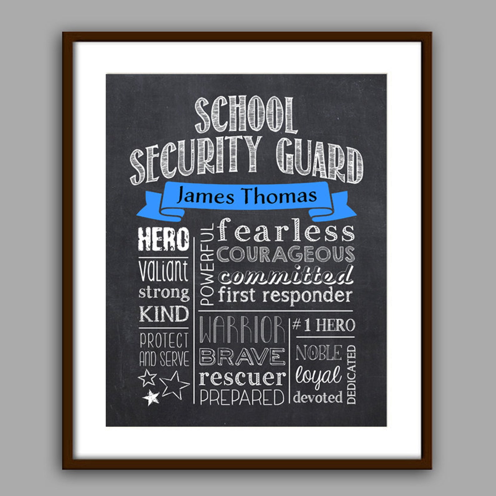 School Security Guard Gift Security Guard Chalkboard Etsy