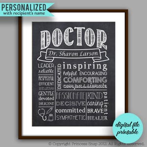 Doctor Gift - Doctor Graduate Gift - Doctor Appreciation Gift - Thank you Doctor - CHALKBOARD Style Printable