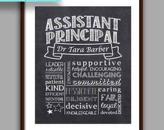 Assistant Principal Gift, Assistant Principal Chalkboard Style Printable, Unique Assistant  Principal Gift, Personalized Digital File AP1