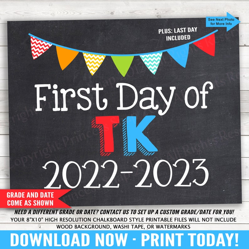 First And Last Day Of TK 2022 2023 Transitional Kindergarten Etsy First And Last Day Of TK 2022 2023 Transitional Kindergarten Etsy