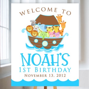 Noah's Ark Welcome Poster, Noah's Ark Rainbow Birthday Sign, Noah Welcome Printable, Noah's Ark Birthday Sign Personalized Printable