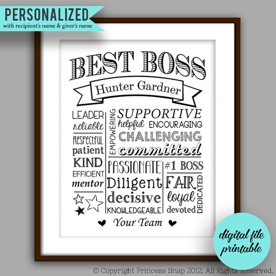 Boss Gift Best Boss Printable Boss Christmas Boss - Etsy