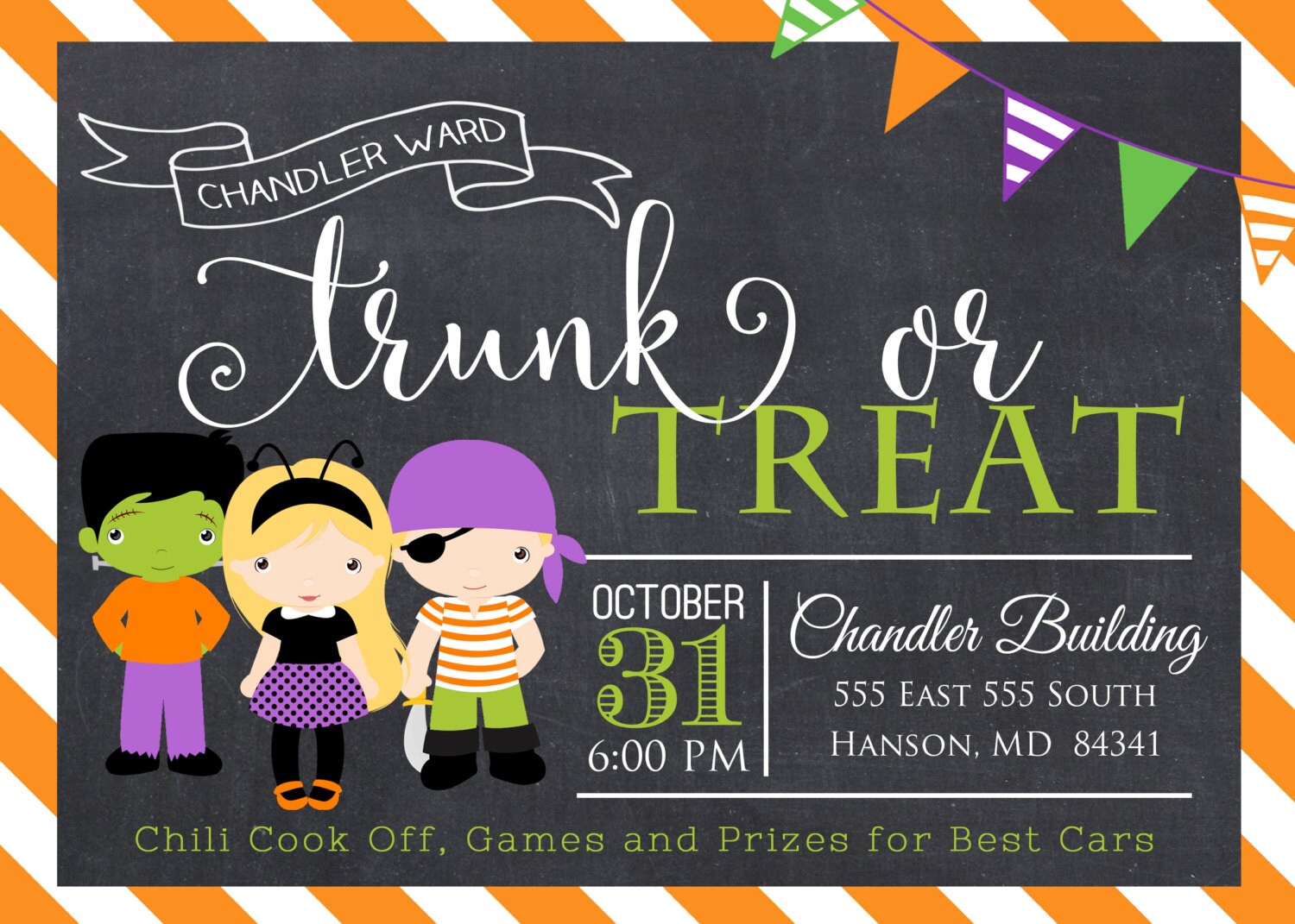 Trunk or Treat Halloween Invitation Ward Party Invitation - Etsy Norway