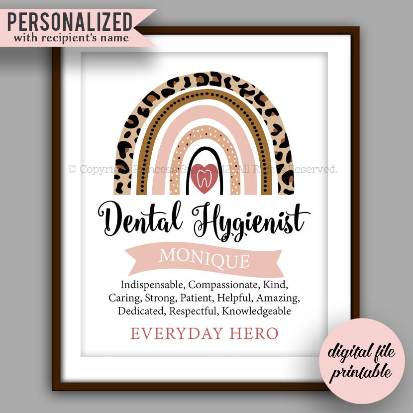 Dental Hygienist Gift, Rainbow Dental Hygienist Graduate Gift, Oral Hygienist Appreciation Gift, Thank you Dental Assistant Printable