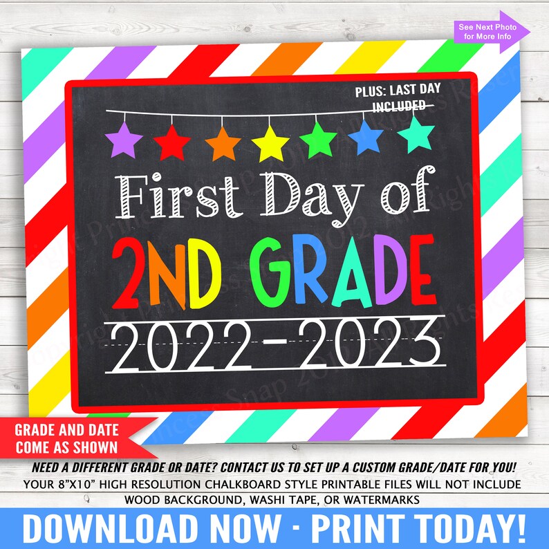 First Day Of 2nd Grade 2022 Free Printable