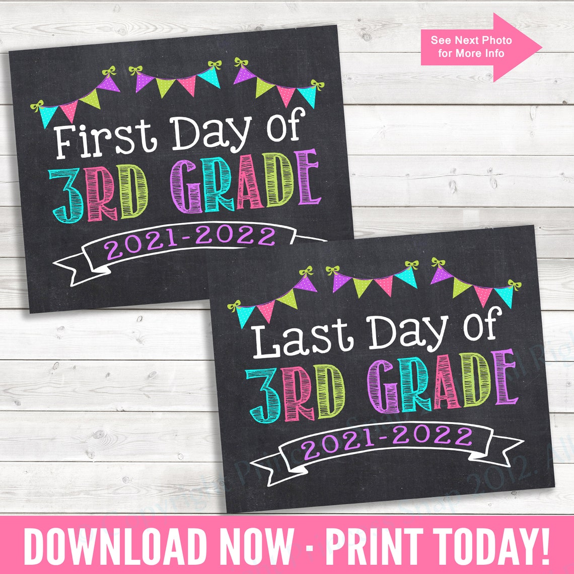 First and Last Day of 3rd Grade 202-2022 1st Day Third | Etsy