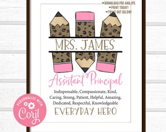 Assistant Principal Gift, Assistant Principal Quote Printable, Unique Assistant  Principal Gift, Personalized Digital File AP1 og