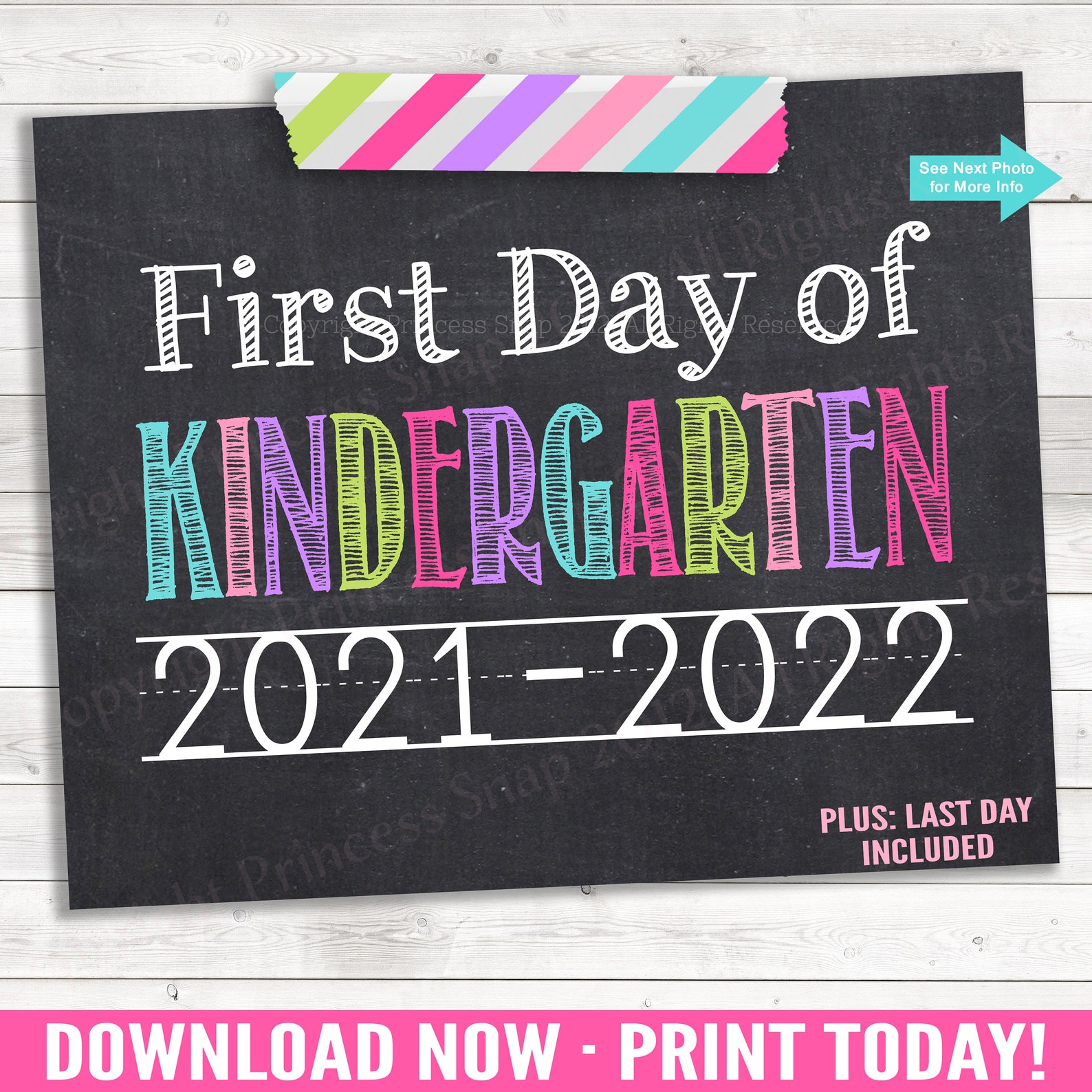 First Day Of Kindergarten 2021 2022 Kindergarten Photo Prop Etsy