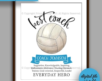 Volleyball Coach Gift, Coach Quote Printable, Volleyball Coach Christmas Gift, School Coach Thank You, Volleyball Team Printable SL2