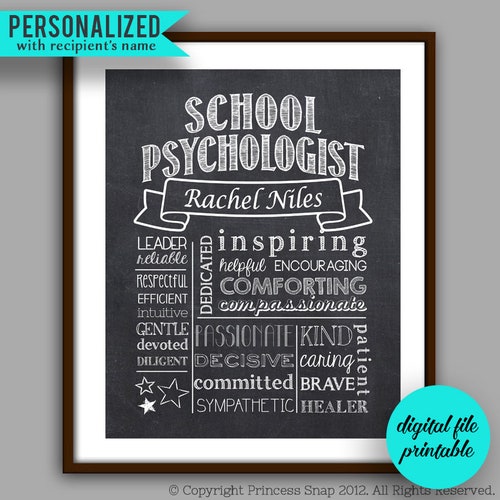 School Psychologist Gift Psychologist Chalkboard Style Etsy