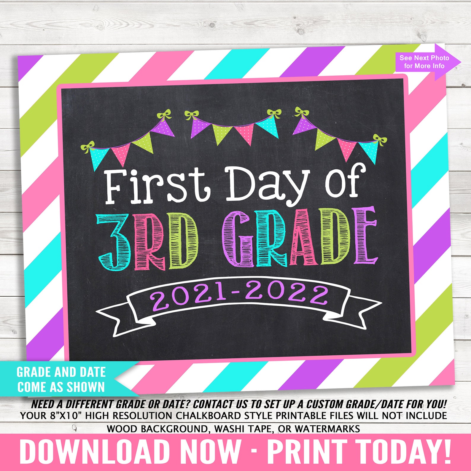 First and Last Day of 3rd Grade 2021-2022 1st Day Third | Etsy