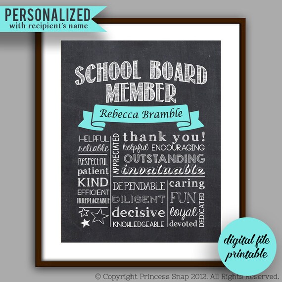 School Board Member Gift Volunteer Gift School Board Member Etsy