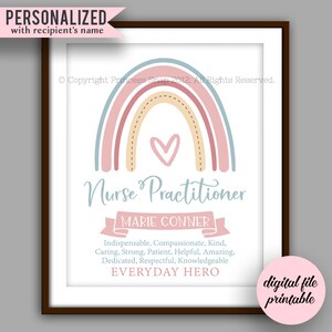 Rainbow Nurse Practitioner Gift, Nurse Practitioner Quote, NP Graduate Gift, ARNP Gift, Thank you Nurse, Printable NP4