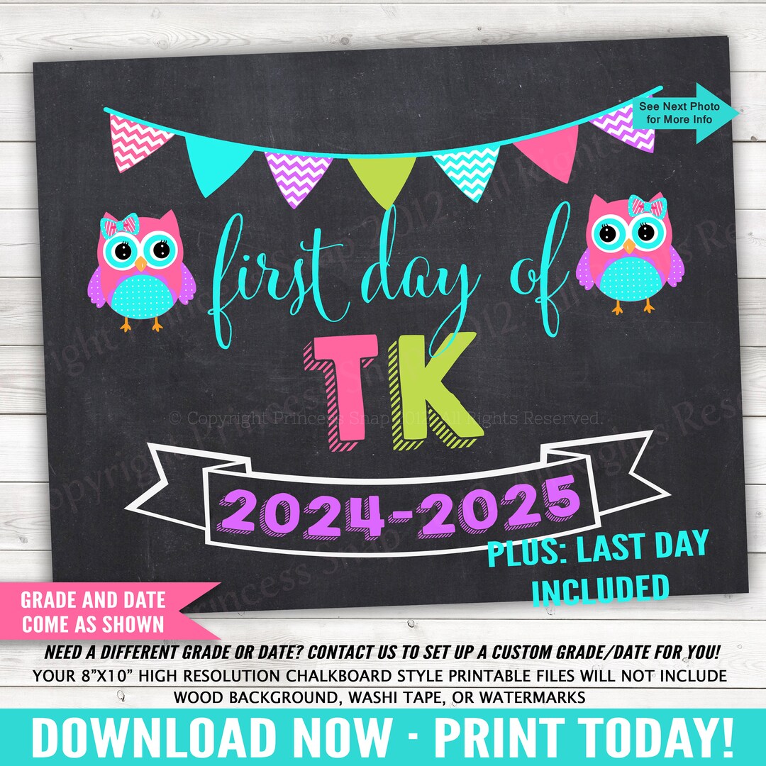 First and Last Day of TK, 2024-2025 Transitional Kindergarten Photo ...
