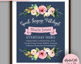 Speech-Language Pathologist Gift, Speech Therapist Printable, SLP Christmas, Speech Therapist Thank You, SLP Gift Printable