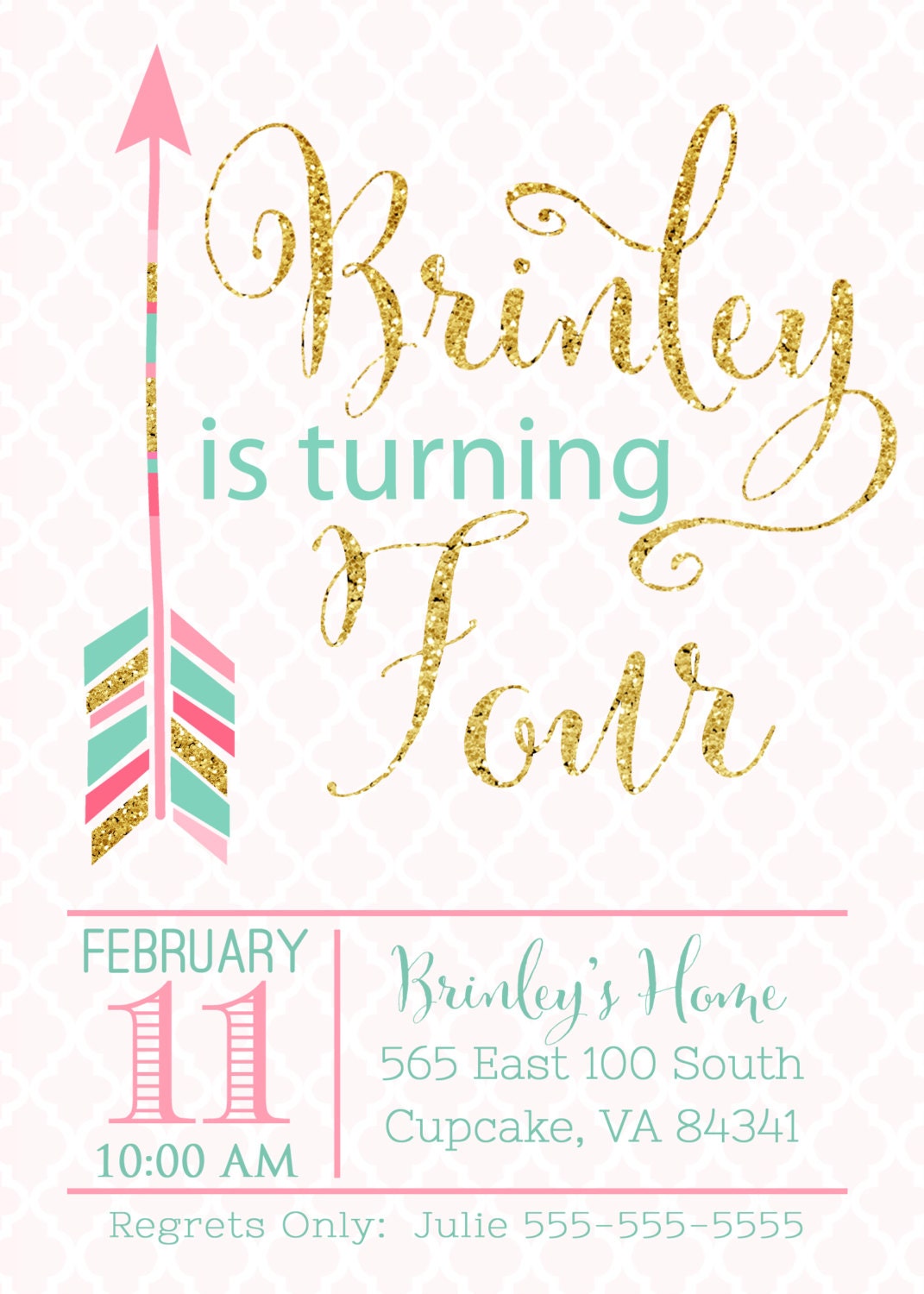Arrow Birthday Party Invitation Arrow Party Invitation - Etsy