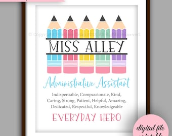 Administrative Assistant, Administrative Professional Appreciation Gift Printable, Secretary Christmas Gift,  Secretary Thank You